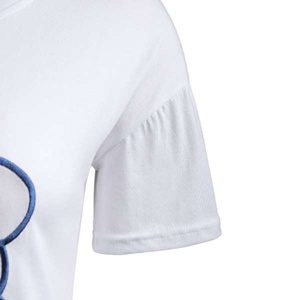 Style chaud personnalisé femmes T-Shirt brodé épaule goutte manches bon prix fait BD 2025 avec appliques décoration - Product Image 3