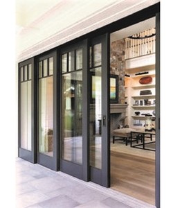 Portes et fenêtres coulissantes <span class=keywords><strong>en</strong></span> aluminium à <span class=keywords><strong>double</strong></span> vitrage insonorisé à 3 rails, design moderne <span class=keywords><strong>pour</strong></span> villa, surface finie - Product Image 6