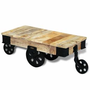 Meilleur Prix Vente Chaude Bois & Cuir Table Basse - Product Image 6