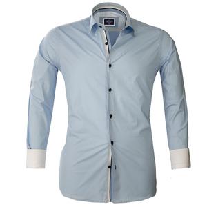 Camisa de vestir a la moda de hombre de calidad azul liso - Product Image 2