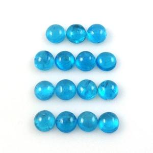 Cabochon rond en apatite bleue naturelle de 3mm, pierre précieuse optique calibrée avec effets spéciaux - Product Image 3