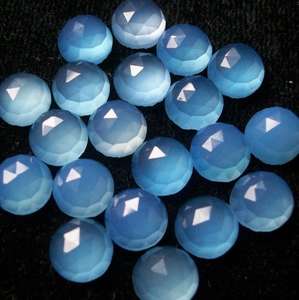 พลอยคาโบชองสีฟ้าธรรมชาติขนาด8มม. ตัดเป็นพลอยพลอยเจียระไนแบบหลวมได้รับการรับรองความร้อนจากการสอบเทียบสีฟ้า - Product Image 5