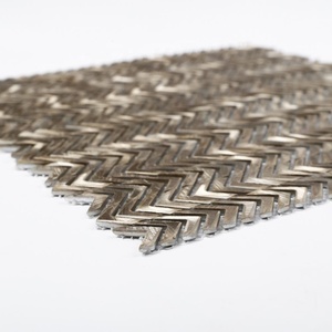 Tuiles de mosaïque en <span class=keywords><strong>chevron</strong></span> en aluminium 3D doré Soulscrafts, épaisseur 3 mm, 305x305 mm, pour murs modernes, hôtels et villas - Product Image 5