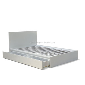 Lit gigogne pour enfants blanc avec 2 tiroirs et rangement, couleur blanche - Product Image 3