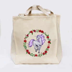 Sacs fourre-tout en toile de coton 100% écologiques, forme carrée, réutilisables, style pliable, teinture unie, logo personnalisable, longue poignée - Product Image 1