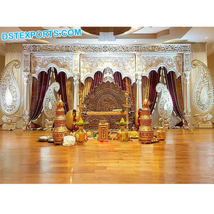 Boda india de Bollywood recepción etapa Rajwadi estilo etapa para las bodas reales real Rajasthani Rajwadi boda escenario - Product Image 1