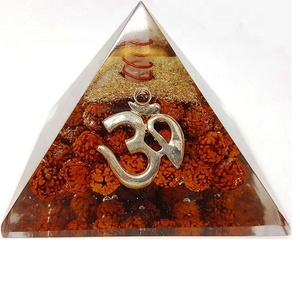 Rudraksha-semilla de plata Aum om, cristal, pirámide de orgona, incluye puntos de energía de cuarzo de cristal, suministro al por mayor - Product Image 3