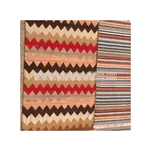 Tapis Kilim en laine, tissé à la main, Design ZigZag de leader, multicolore, dernière nouveauté 110 - Product Image 1