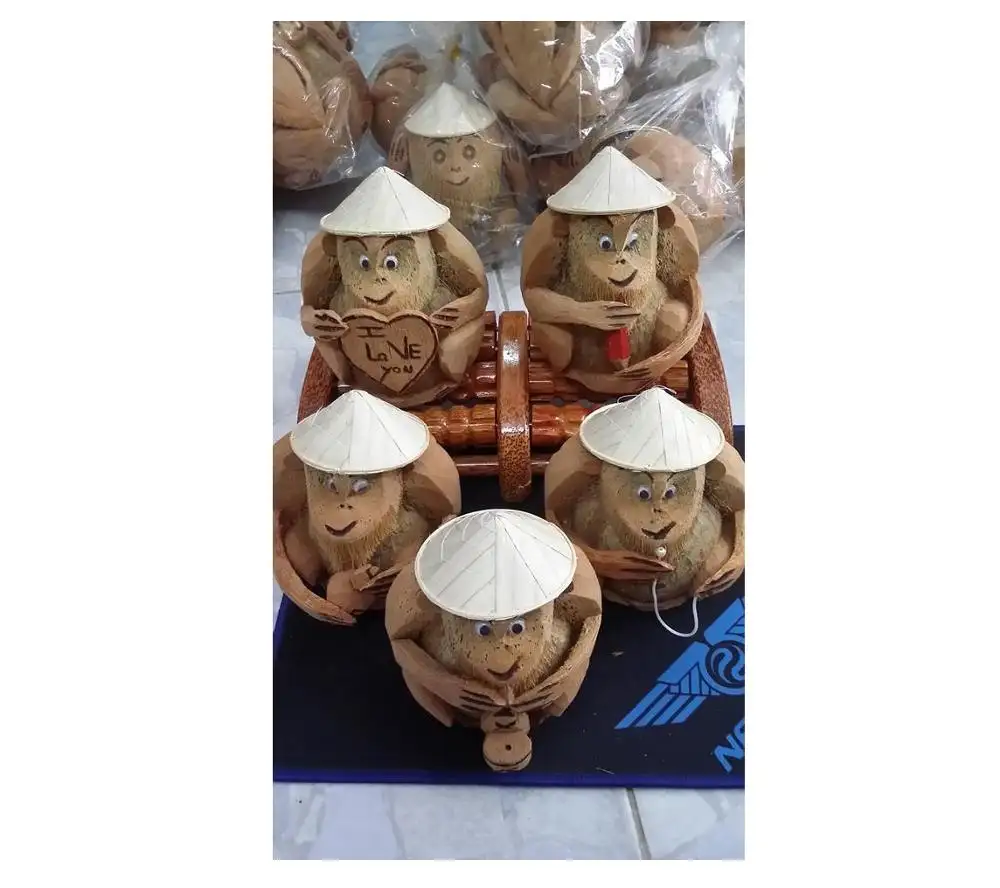 coconut monkey/ Vietnam coconut shell monkey/ coconut craft souvenir (Ms.Sandy 0084587176063 whatsapp)