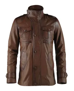 Giacca antica marrone pelle Italia giacca di pelle Streetwear Vintage Street Style giacche di pelle nera da uomo