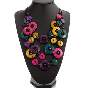 Collar de Cuentas Coloridas, Joyería de Madera, Colección Única Hecha a Mano - Product Image 1