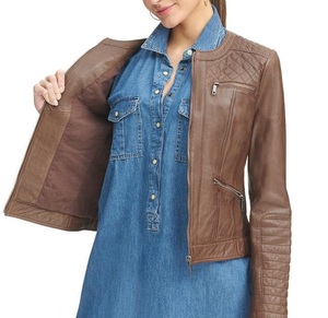 Veste en cuir suédé fait main en peau de mouton pour femmes Bomber professionnel sur mesure vêtements d'extérieur avec logo design traitement fini - Product Image 3