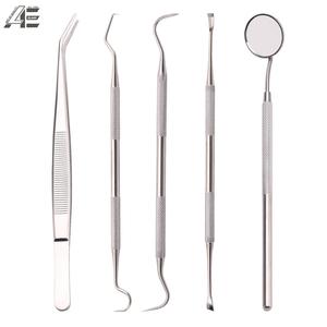 Kit d'outils dentaires en acier inoxydable : Miroir buccal, instrument double-embout, cure-dent, outils de préparation dentaire, nettoyeur de tartre - Product Image 2