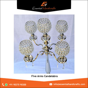 เชิงเทียนคริสตัลทำด้วยมือสำหรับงานแต่งงานที่วางเทียนกลางเชิงเทียนโลหะเงินคุณภาพดีสำหรับตกแต่งบ้านและคริสต์มาส - Product Image 4