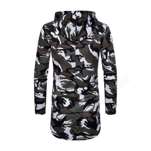 เสื้อฮู้ดลายพรางแฟชั่นสำหรับผู้ชาย,เสื้อมีฮู้ดลายพรางแขนยาวสีดำล้วนมีฮู้ดแบบสวมหัวจาก Viky Industries - Product Image 1
