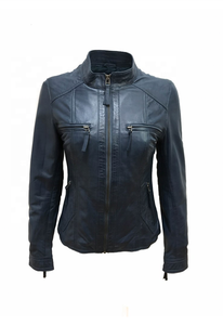 Chaqueta de cuero suave y ligera para mujer moderna, ropa de calle cómoda, prendas de vestir exteriores informales con cuello levantado para ropa de estilo de vida de ciudad - Product Image 5