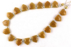 Cuentas de Briolette facetadas para fabricación de joyas, 1 hebra, GEMA de Aventurina amarilla Natural - Product Image 4