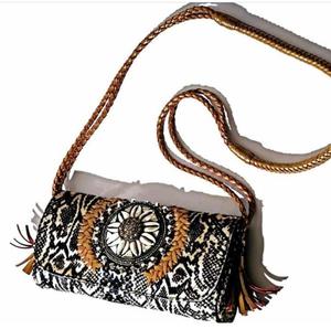 Suede <b>Fringe</b> <b>Beads</b> Banjara Style Boho Clutch Bag - Product Image 4