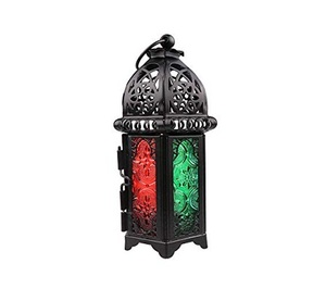 Advantageous Design <b>Lantern</b> Exclusive Quality Black Color Metal And Multi Color <b>Glass</b> <b>Lantern</b> For Hot Selling - Product Image 1