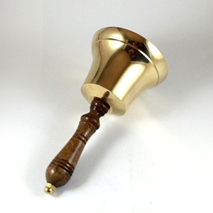 Alliage de laiton décor nautique cadeau 8 "manche en bois navire main fête de noël cloche Instrument de musique Antique Europe - Product Image 2