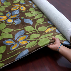 Alfombra de pared a pared floral con mechones hecha a mano, pelo de felpa cortado, lana, antideslizante, hogar, Hotel, pasillo tradicional, comedor, espacio de oración - Product Image 1