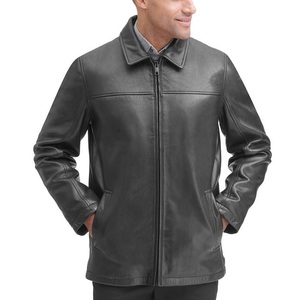 Veste Slim Fit en cuir véritable pour homme avec doublure confortable et fermeture à glissière, tenue quotidienne élégante pour motard d'hiver - Product Image 4