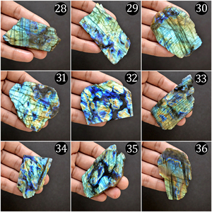Dalle de pierre de labradorite naturelle |   Tranche de pierre précieuse brute, spécimen minéral cristallin, pierre décorative pour collection, décoration intérieure et cadeau. - Product Image 5