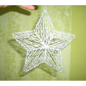 Adornos Navideños de Estrella Colgante de Alambre de Hierro Blanco de Diseño Elegante para Decoración de Paredes, Hechos a Mano, Ecológicos de Fábrica - Product Image 3