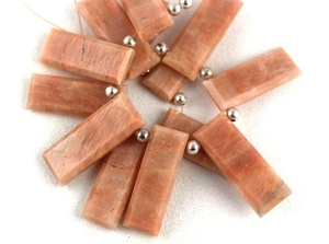 Perles de jaspe corail pomme naturel de qualité supérieure, 1 brin, forme rectangulaire, facettées, briolette, pour collier DIY - Product Image 3