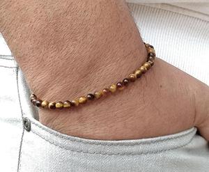High Quality 4mm Mens <b>Bracelet</b> Tiger Eye Men Bracelete <b>Beaded</b> - Product Image 1