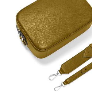 Sac à bandoulière en cuir véritable pour femmes, sac pour appareil photo à Double fermeture éclair - Product Image 5