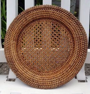 Assiette décorative en rotin tressé à la main, écologique, durable, idéale pour les hôtels, les complexes hôteliers, achat en gros - Product Image 4