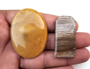 Pierres précieuses en vrac multiformes naturelles du fabricant indien Cabochons lisses dos plat en vrac en gros - Product Image 3