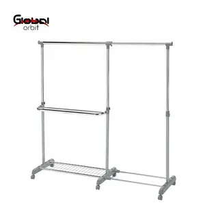 Steel Detachable Garment Clothes Hanging Rail Rack For Furniture