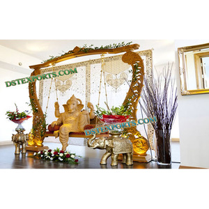 Balançoire de mariage indien en bois, paon, balançoire de mariage, Jhulas - Product Image 1