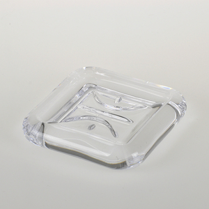 Soporte de algodón de plástico con forma de pirámide cuadrada transparente para uso en el baño Diseño moderno - Product Image 5