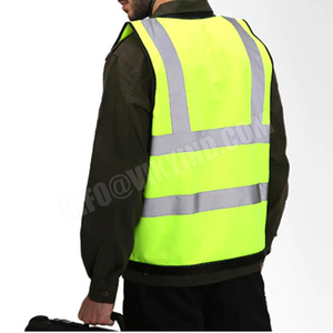 Chaleco de seguridad reflectante de alta visibilidad para hombre, Logo y etiqueta personalizados, con múltiples bolsillos - Product Image 3