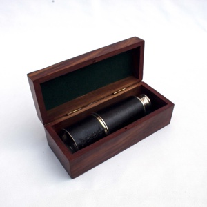 ทองเหลืองโบราณ Spyglass ด้ามจับหนังโจรสลัดคลาสสิกกล่องไม้ตาข้างเดียวโลหะทำด้วยมือ calyron แปลกใหม่ของขวัญคริสต์มาส - Product Image 6
