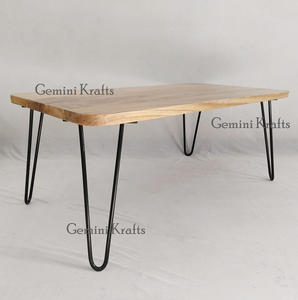 โต๊ะกาแฟไม้สไตล์อุตสาหกรรมพร้อมกิ๊บติดผมขาเฟอร์นิเจอร์ห้องนั่งเล่นสำหรับใช้ในบ้าน - Product Image 1