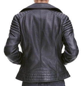 Chaqueta de cuero negra para motocicleta, abrigo de otoño con cremallera para mujer, nuevas camisetas de talla grande, prendas de vestir exteriores para mujer, moda al por mayor - Product Image 4