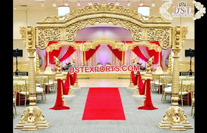 Bigote de boda real Mandap Puerta de entrada Diseñador Puerta de entrada de boda Decoración Fibra Boda Mandap Puerta de bienvenida - Product Image 2