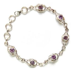 925 Sterling Sliver Amethyst Rough Stone <b>Bracelets</b> - Product Image 2