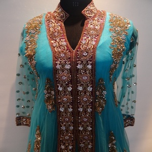 Salwar Kameez de Mujer, Semi-Cosido, de Georgette, Bordado, Último Modelo (Trajes Salwar Kameez) - Product Image 2