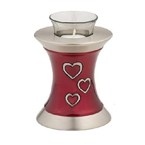 Urnas coloridas recubiertas de mármol para cenizas de adultos hechas de metal y latón para cremación - Product Image 5