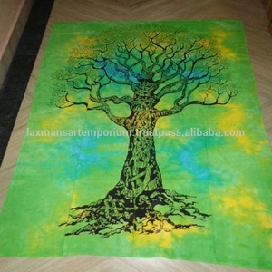 Nuevo diseño de árbol seco impreso sábanas de algodón de Color sólido/tapiz para colgar en la pared al por mayor de La India - Product Image 3