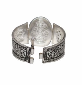 Bracelet en forme de fleur fait à la main en argent sterling 925 Designer Bracelet ouvert traditionnel Prix de gros Fabricant - Product Image 4