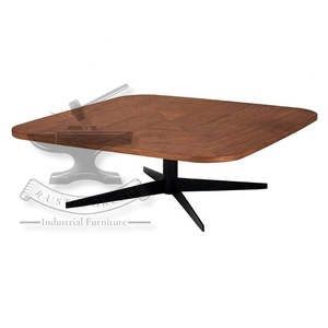 โต๊ะไม้อะคาเซียสำหรับคาเฟ่สไตล์อินดัสเตรียลทรงสี่เหลี่ยมสำหรับร้านอาหารห้องนั่งเล่นโรงแรมห้องรับประทานอาหารในโรงพยาบาลการประชุมเชิงปฏิบัติการโลหะทนทาน - Product Image 3