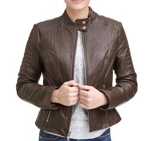 Veste en cuir brodée pour femmes avec coutures florales conçue pour la mode bohème et le style de rue expressif - Product Image 2