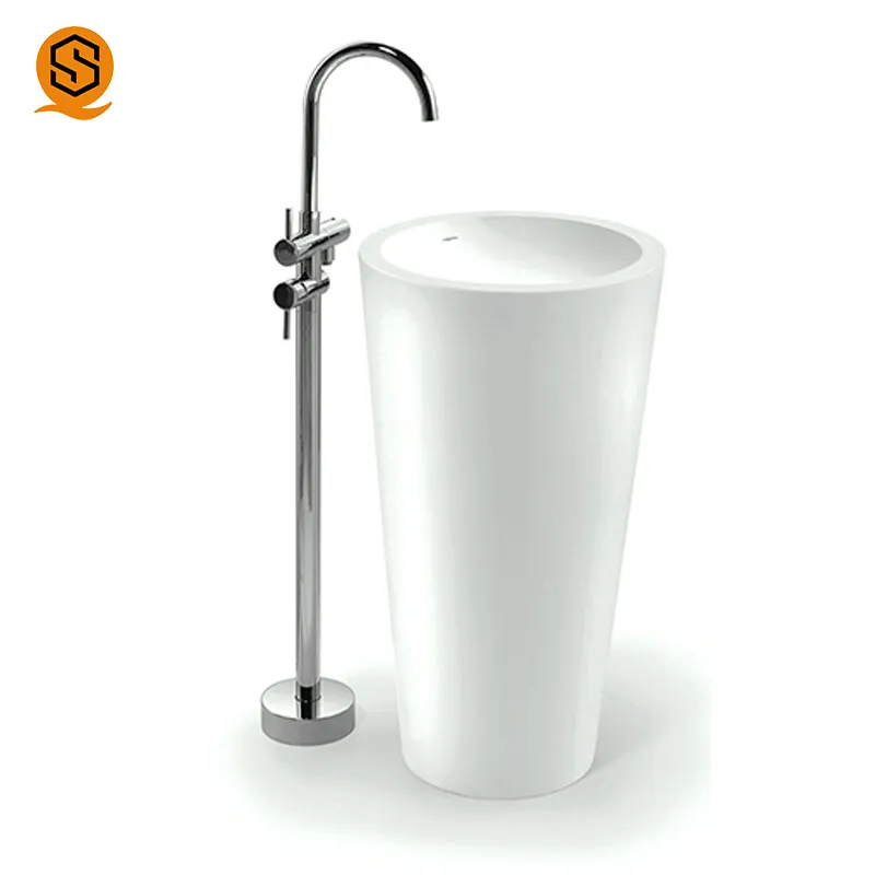 New design standing washbasin ,hand wash basin with pedestal, pedestal wash basin