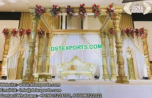 ชุด Mandap หงส์สำหรับงานแต่งงาน,ชุด Mandap สำหรับงานแต่งงานสีขาวทันสมัยเฟื่องฟู - Product Image 4